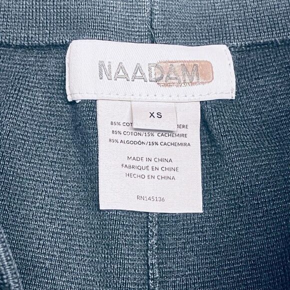 Naadam Navy Utility Cashmere Blend Wide Leg Cropped Pants - Picture 5 of 8
